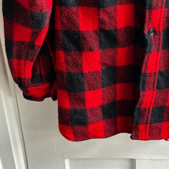 Vintage 50s Frost Proof Buffalo Plaid Wool Shacket Shirt Jacket - Picture 5 of 8